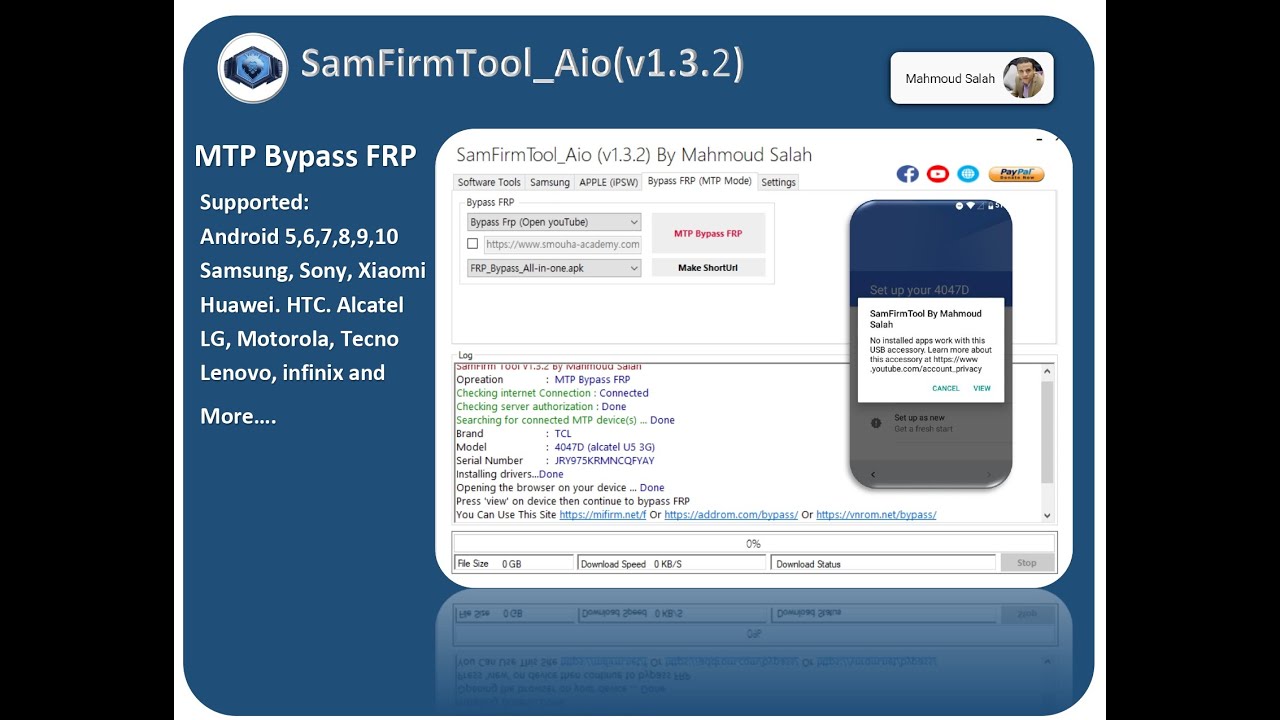 SamFirm Tool Aio(v1.3.2) MTP Bypass FRP, Download Samsung & APPLE FlashFile