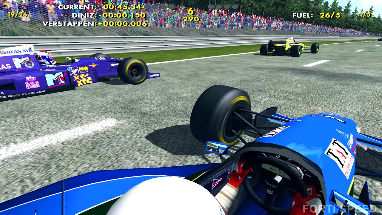 F1 1995 | Bertrand Gachot Onboard | Spa-Francorchamps | Pacific Ford | F1 Challenge 99 02 | HD