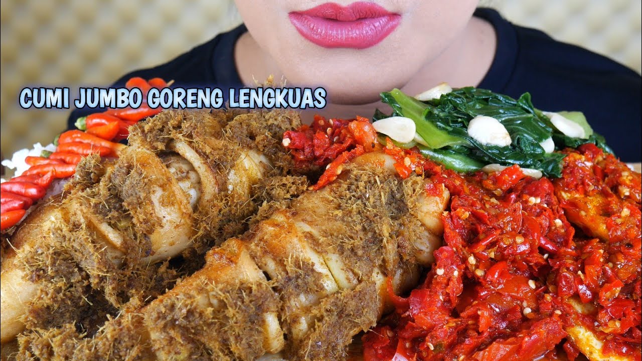 ASMR CUMI JUMBO GORENG LENGKUAS, SAMBEL MENTAH, TELUR CEPLOK | ASMR MUKBANG INDONESIA
