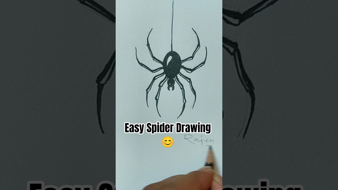 🕷️ How to Draw a Spider | Easy Drawing Tutorial for Beginners #shorts#drawing