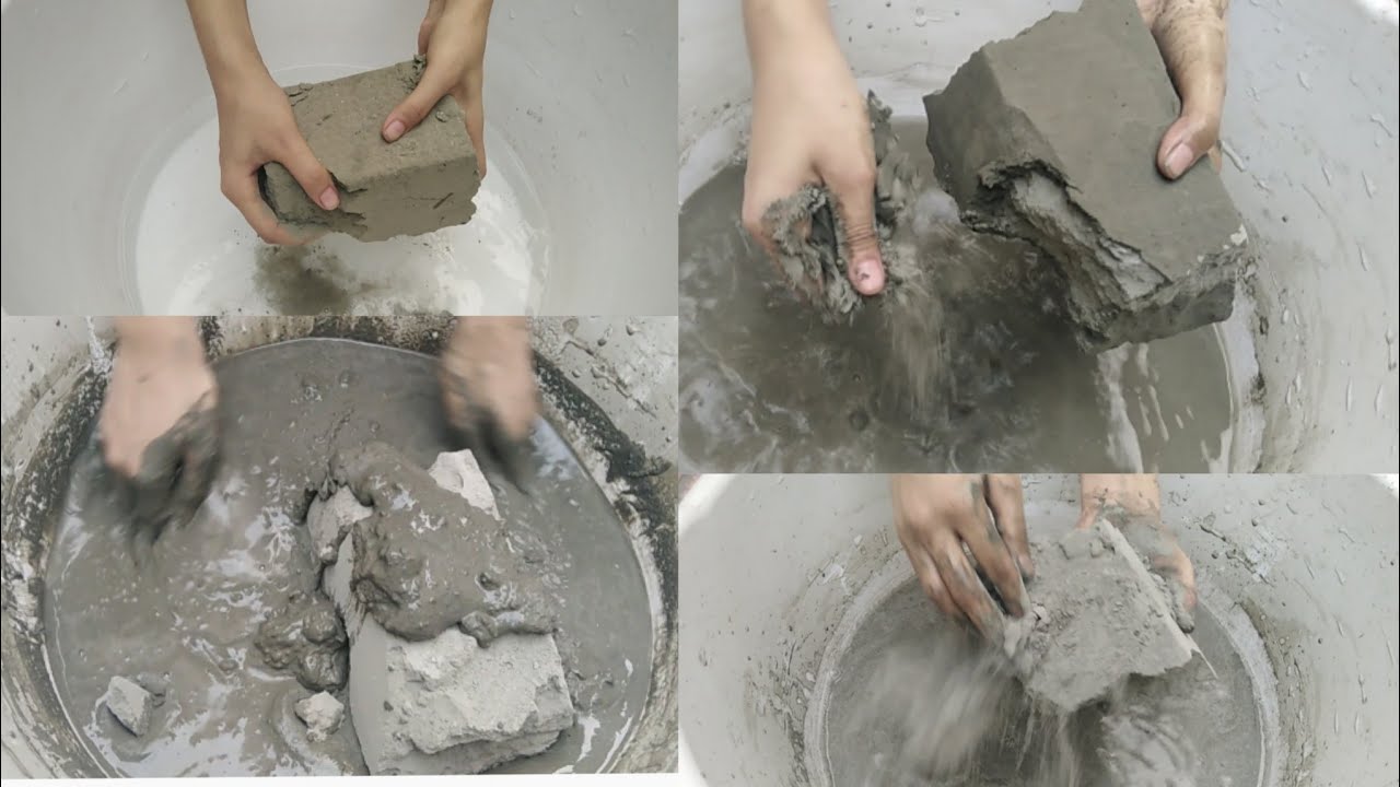 Asmr Soft snappy pure cement crumbles & dipping in water| Req  ANJALI THUSOO