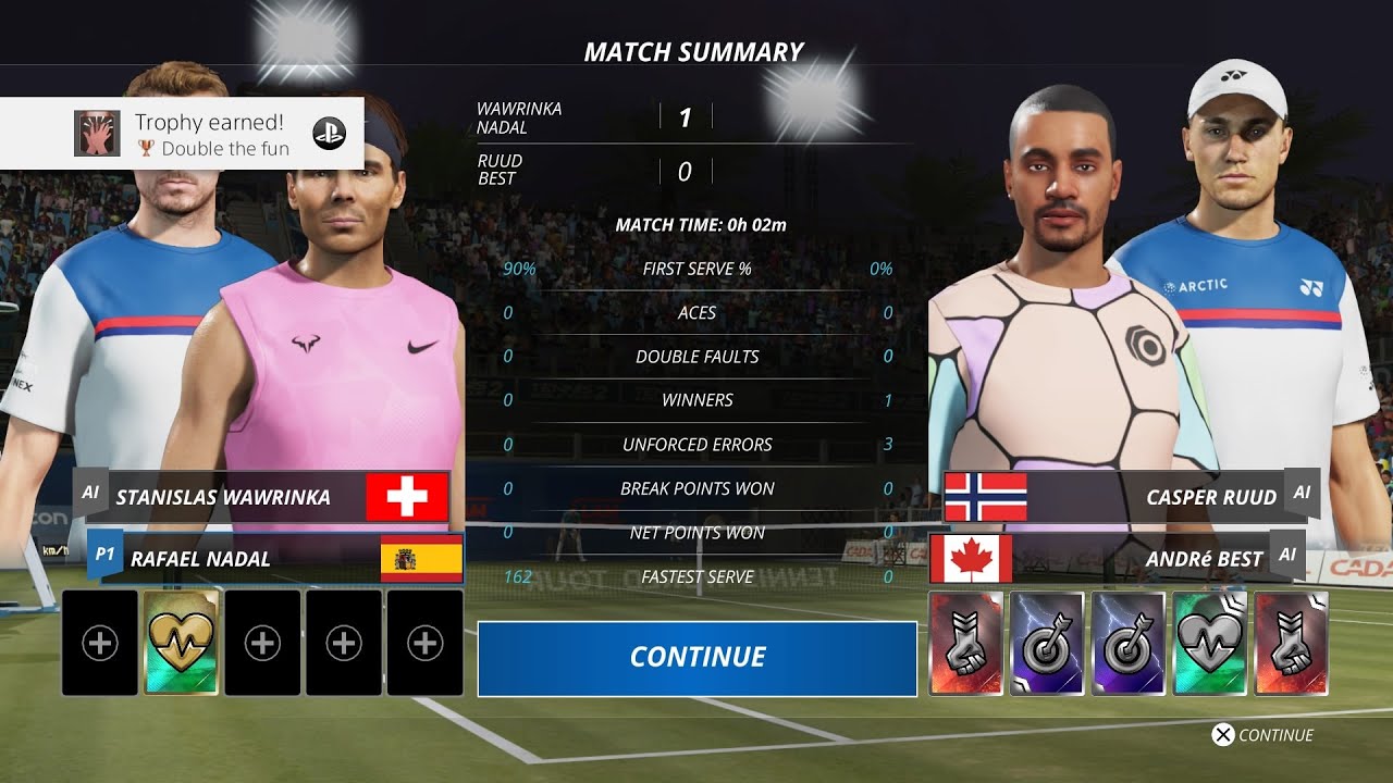 Tennis World Tour 2 - Double the fun Trophy