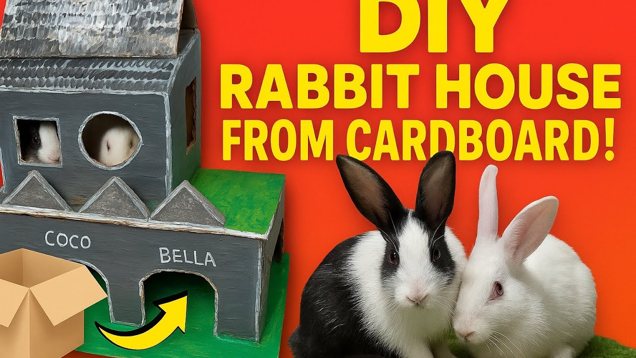 🐇🏠 DIY Cardboard House for Bunnies – Fun, Safe, and Easy to Make! 🏠