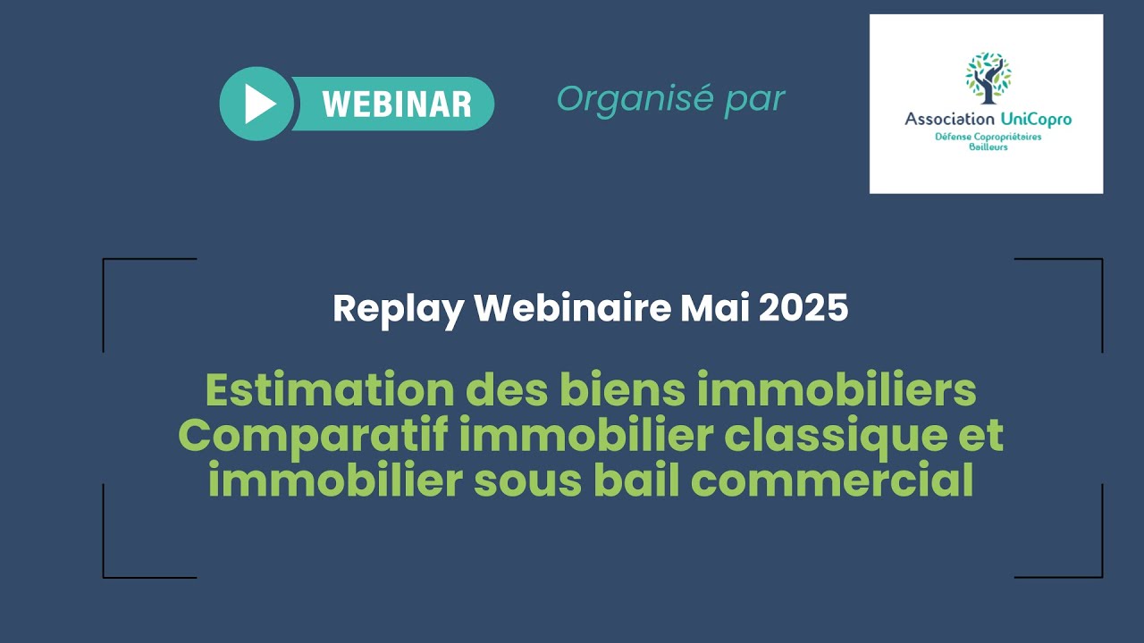 Webinaire Estimation de biens immobiliers