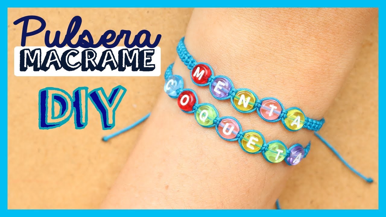 Cómo hacer PULSERA de HILO MACRAME 🌟 con nombre PASO A PASO 🔘