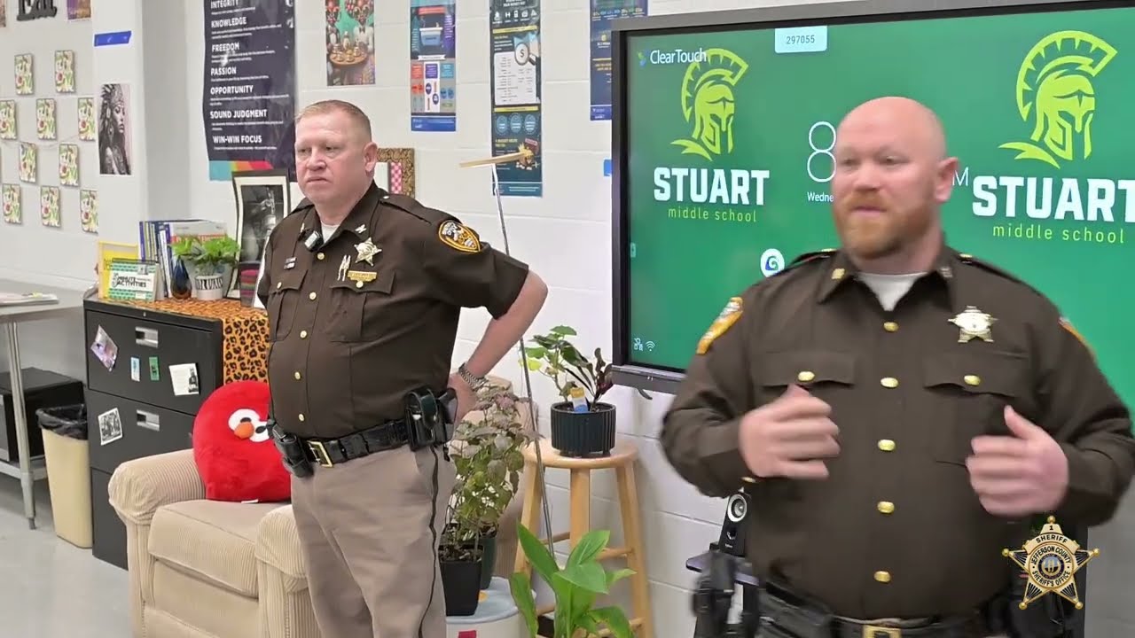 Jefferson County Deputies visit Stuart Middle School to talk law enforcement careers