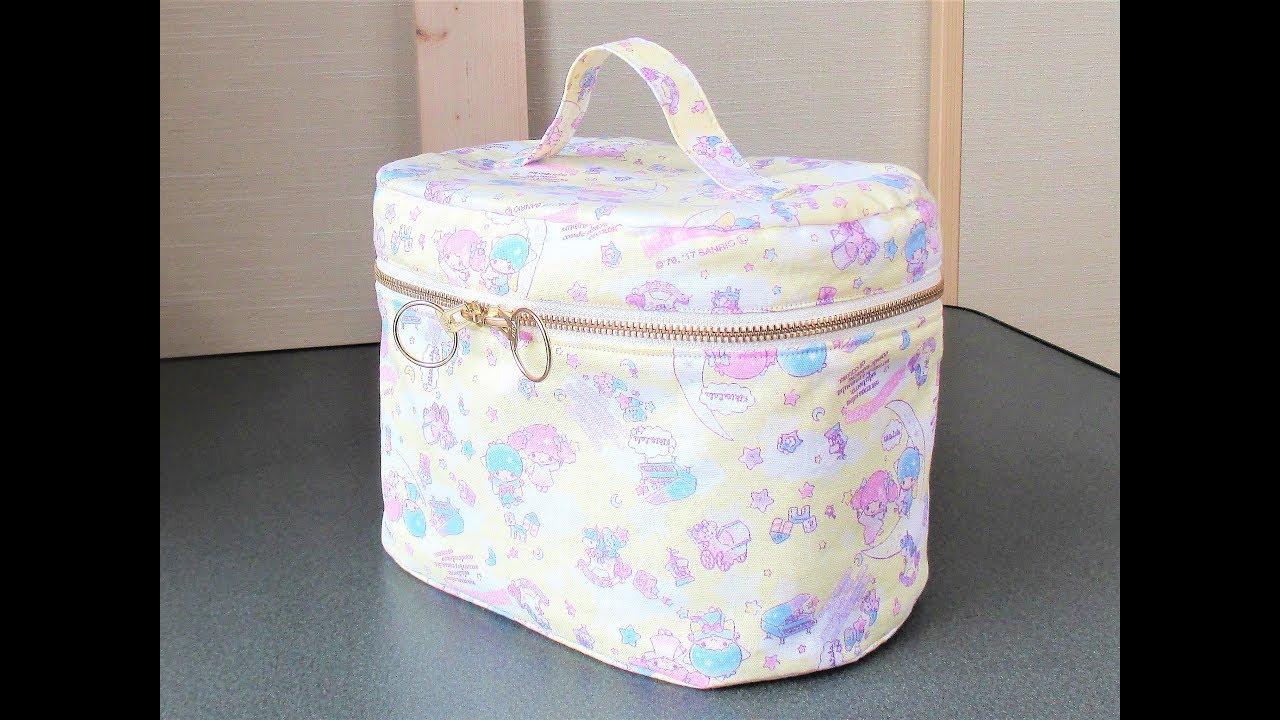 バニティポーチ 作りました。裏地付き 縫い代の見えない作り方　kawaii Vanity Bag