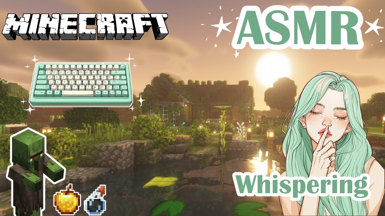 ASMR | Minecraft ♡ - Curing zombie villager 🧟| Whispering and keyboard sounds✨