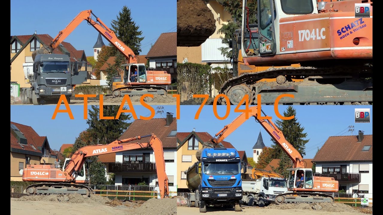 ATLAS 1704LC Loads IVECO & MAN Trucks, Schwaikheim, Germany, 16.10.2018.