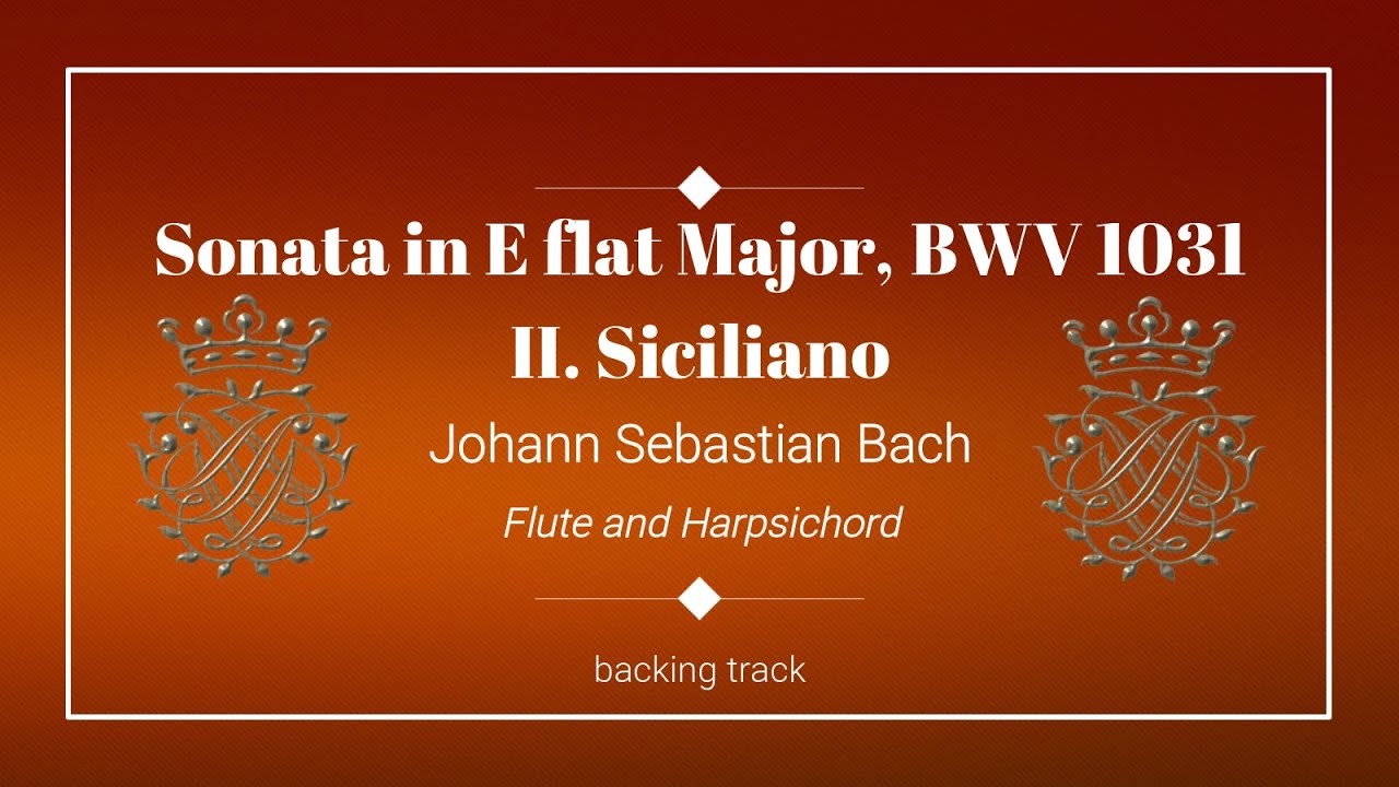 II. Siciliano - Sonata BWV 1031 - J.S. Bach - Backing track for flute