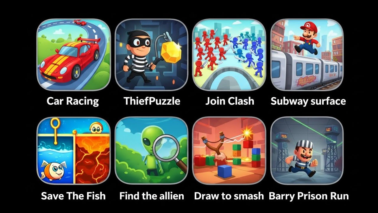 Poppy Playtime 4, Save The Fish, GTA Vice City, Draw to smash, mario run, Mario kart , Race Master