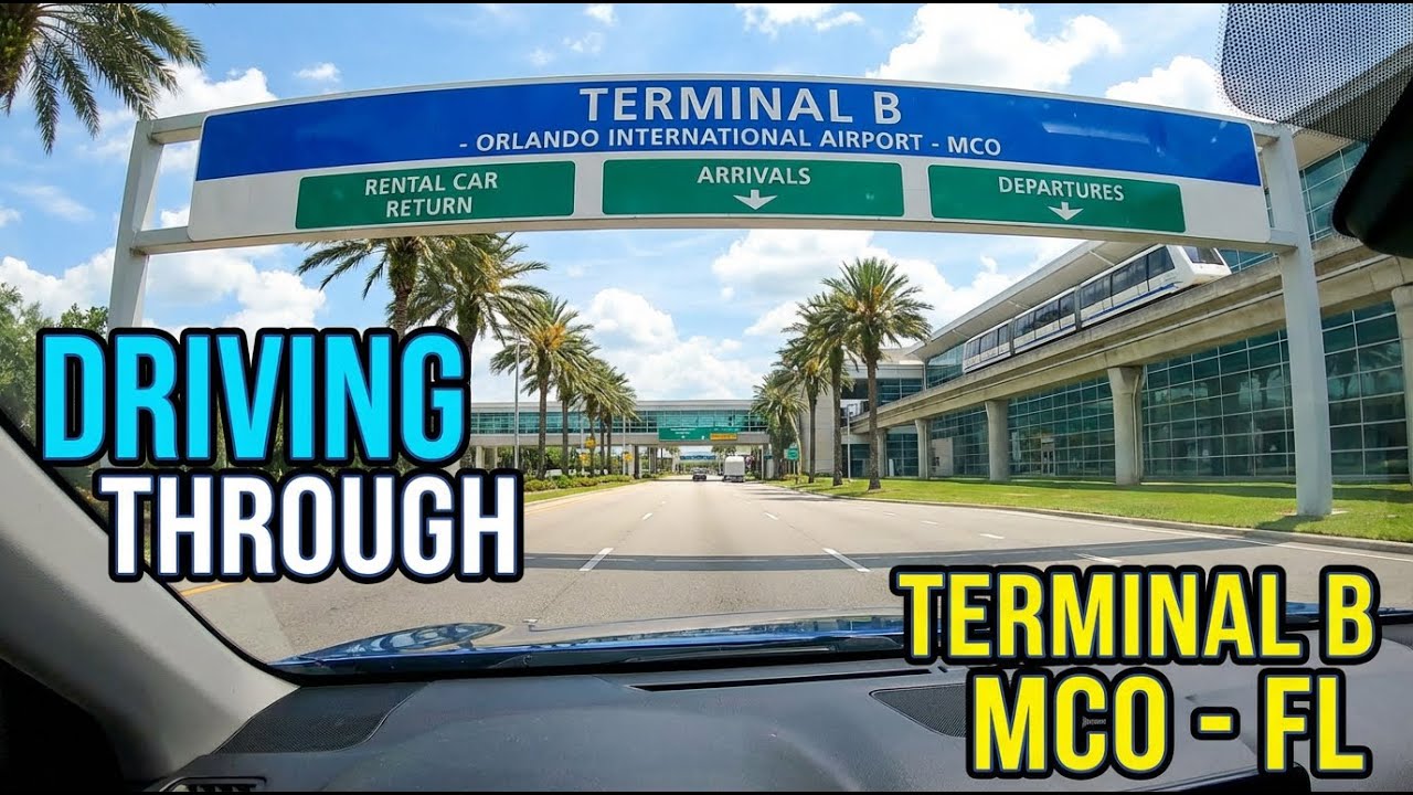 Driving Through Terminal B at Orlando International Airport - Florida