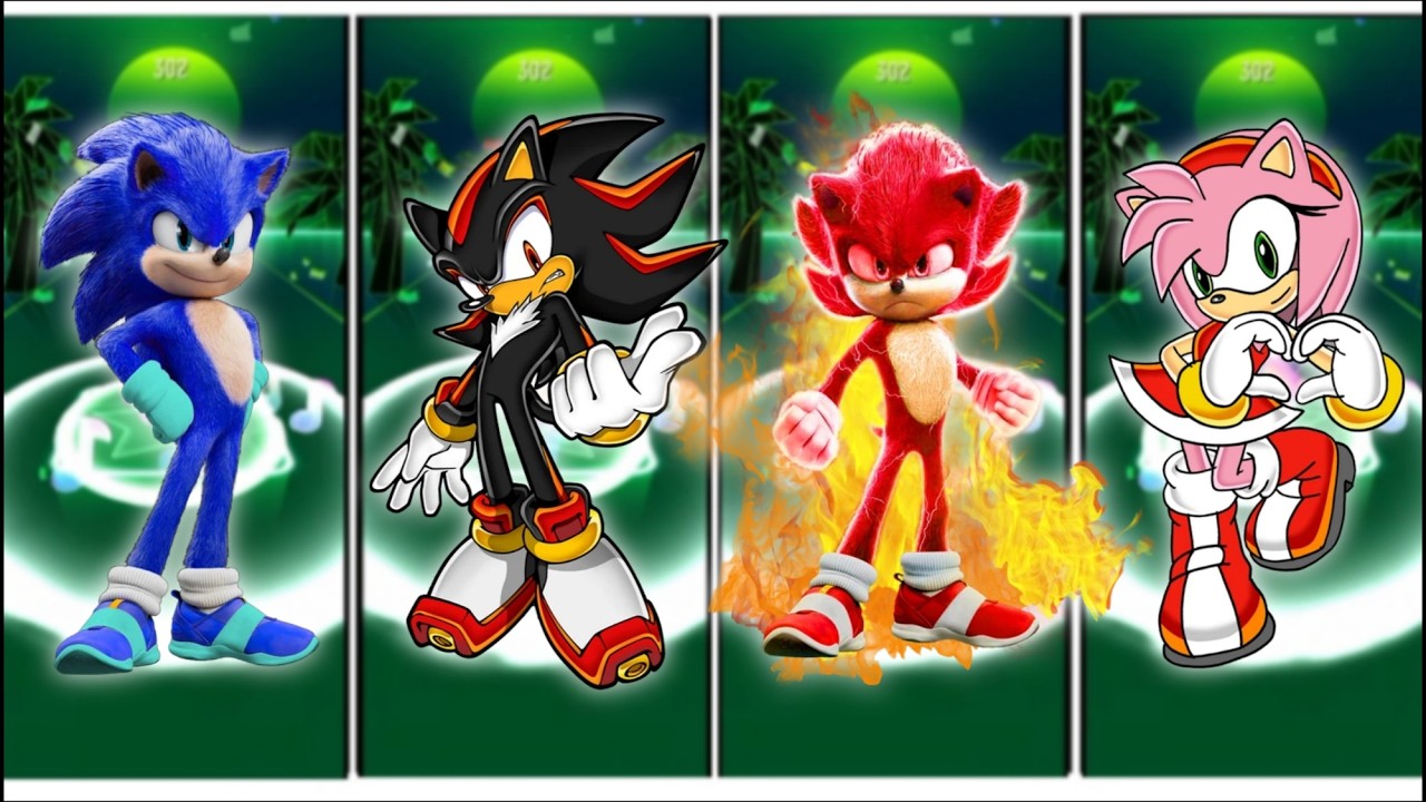 Sonic vs Shadow vs Knuckles vs Amu Rose - Tiles hop
