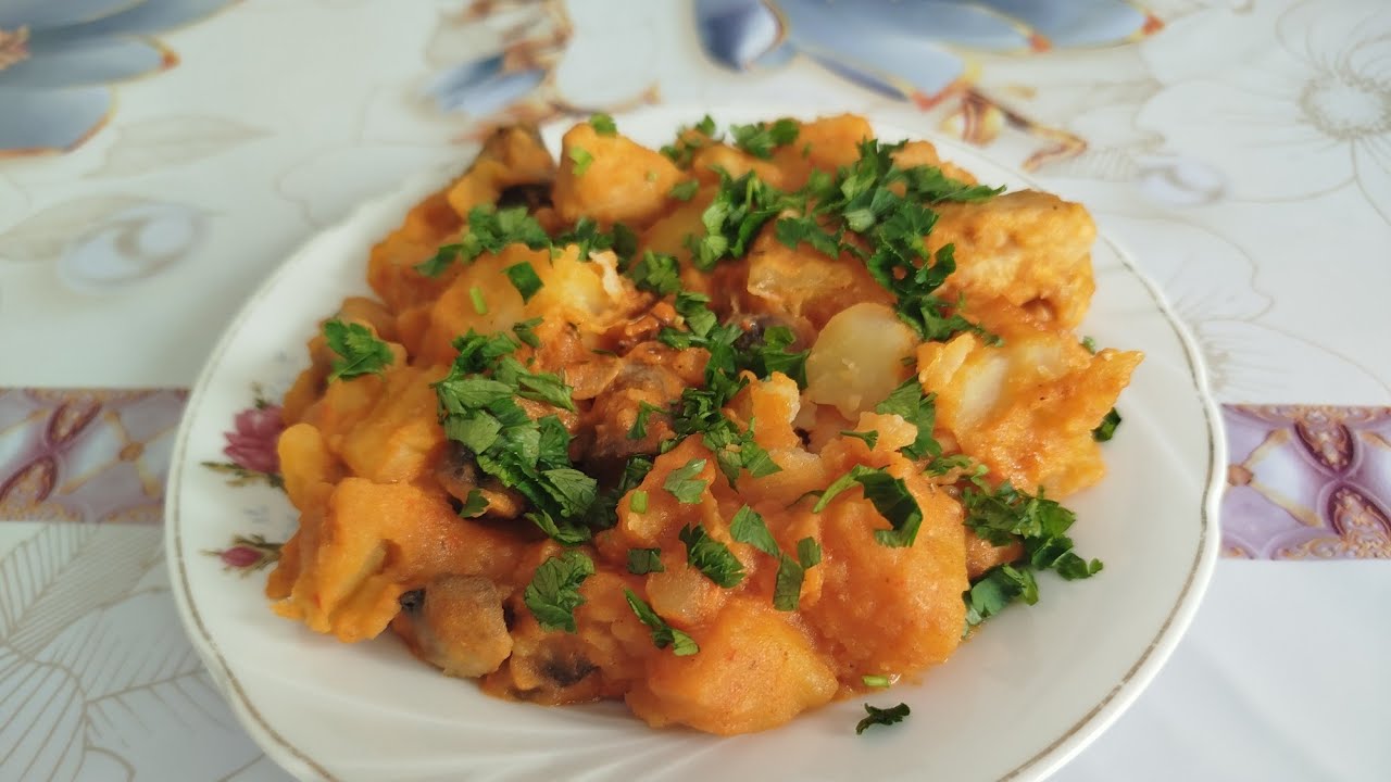 Pui țiganesc cu cartofi și ciuperci!