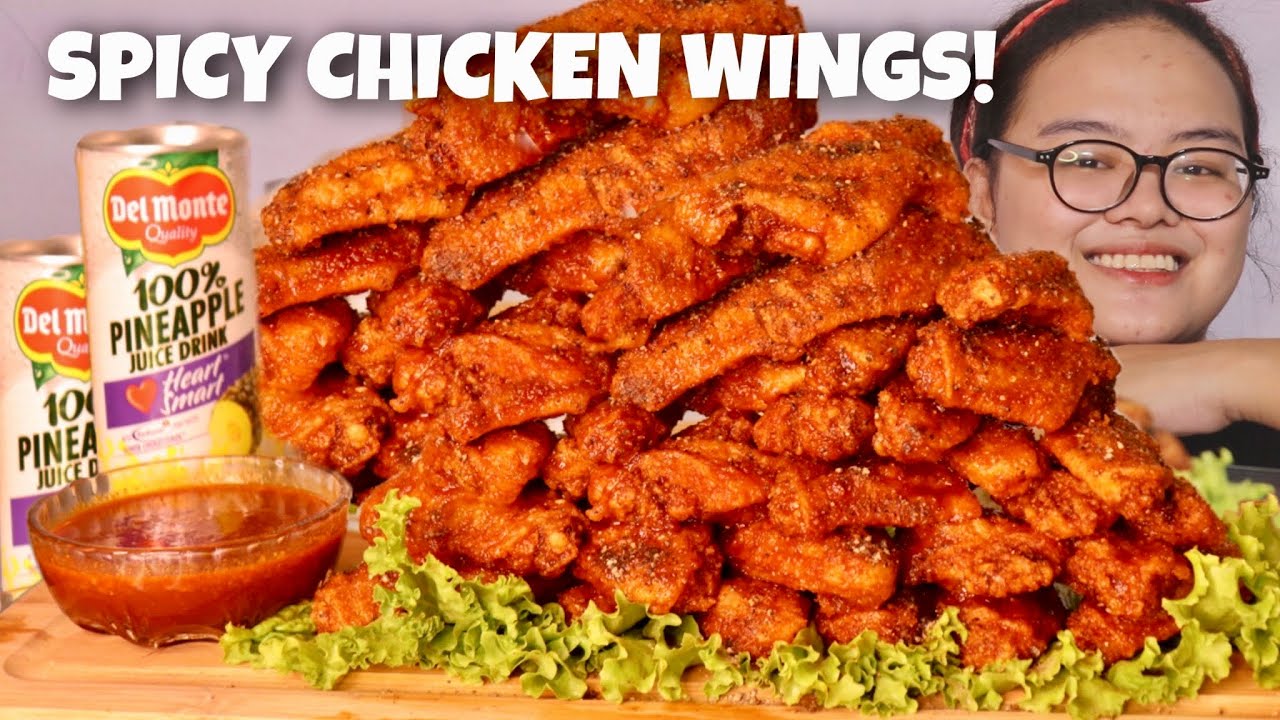 BLACK PEPPER SPICY CHICKEN WINGS! PINOY MUKBANG W/ JUST LAFAM!