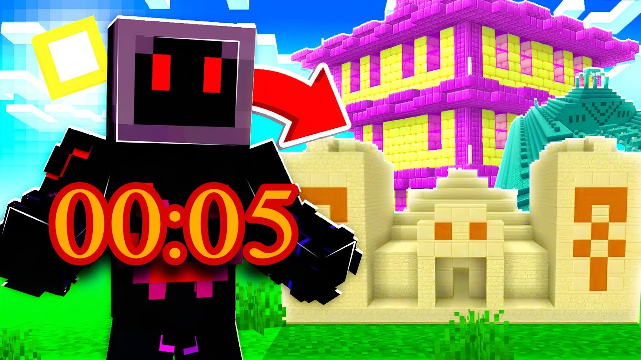 အဆောက်အုံ တွေ မိနစ်တိုင်း ပေါ်လာတယ်| Minecraft But Structure Spawn every Minutes