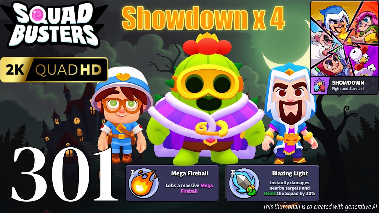 Squad Busters - Walkthrough Gameplay Part 301 - Spike, Medic, Wizard - Showdown x 4