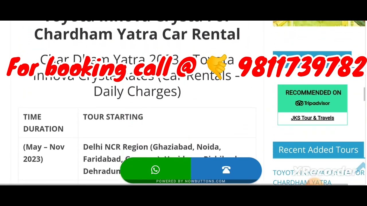 Hire Innova Crysta Taxi for Chardham Yatra from Delhi 2026