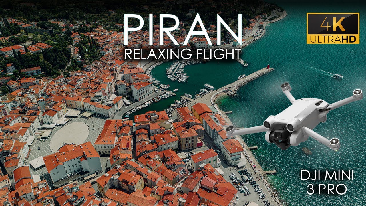 4K - Relaxing flight over Piran in Slovenia