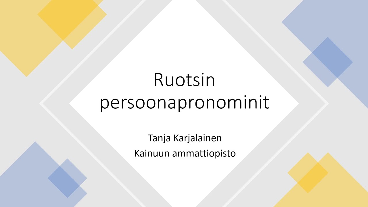 Ruotsin persoonapronominit