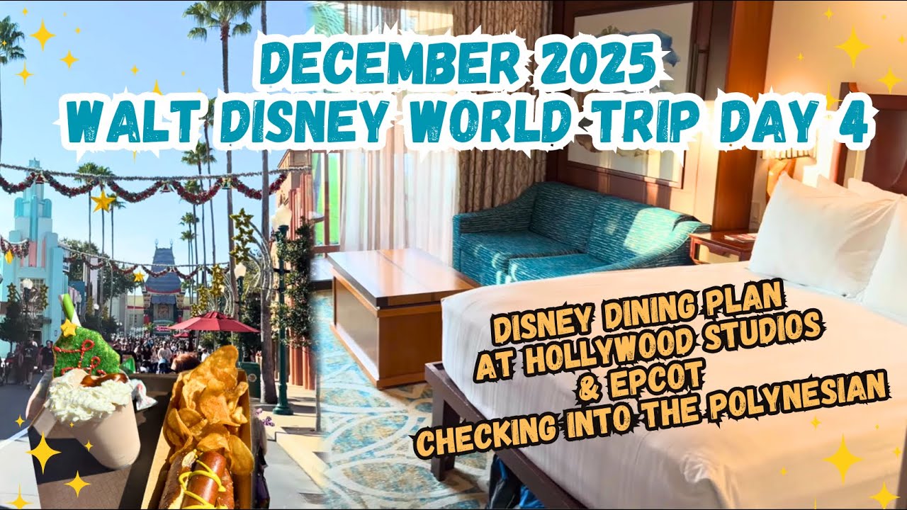 План питания на 4-й день в Hollywood Studios и Epcot | Регистрация в Polynesian | Поездка в Disne...