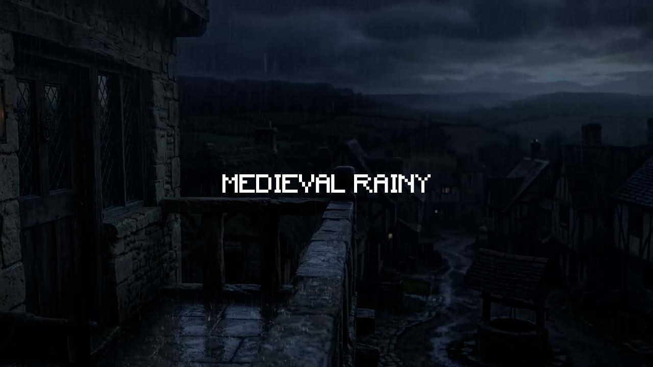 Heavy Night Rain by a Medieval Window | Relaxing Rain Sounds