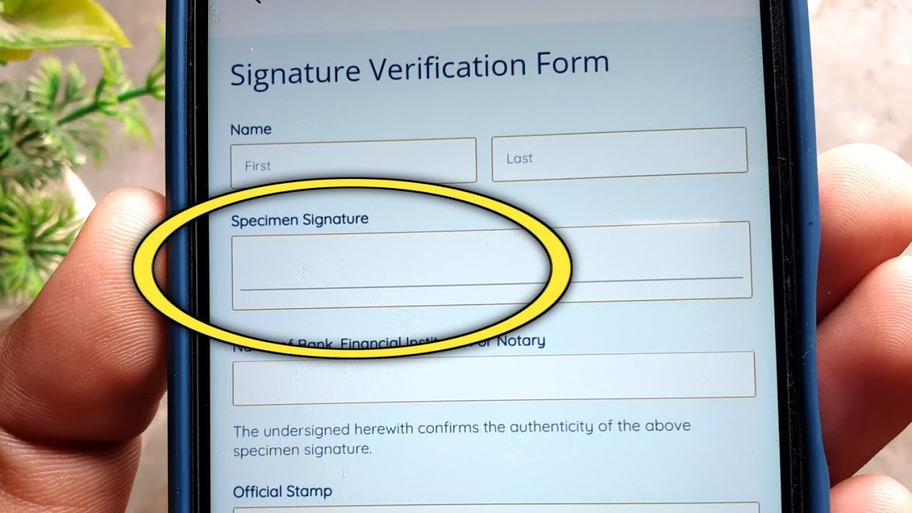 What is specimen signature | What is the meaning of specimen signature