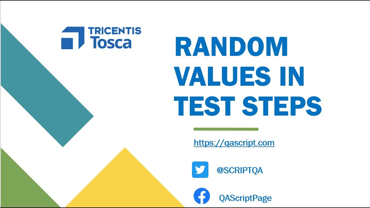 Tosca Tutorial | Lesson 34 - Generate Random Values | Test Steps | Random Expressions |