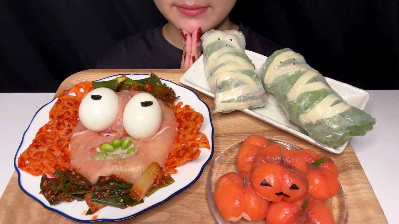 【ASMR/咀嚼音】-ハロウィンご飯🎃👻-Eating Sounds