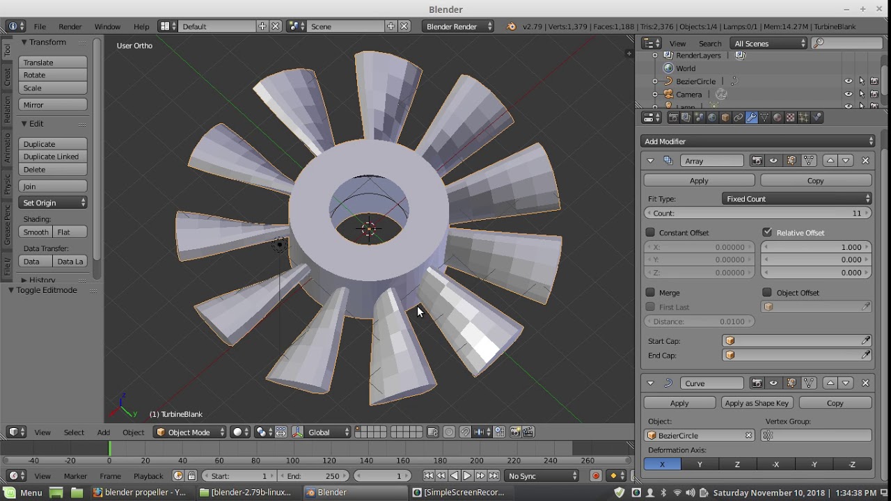 Blender Propeller/Fan/Turbine Modeling - The Modifier Approach