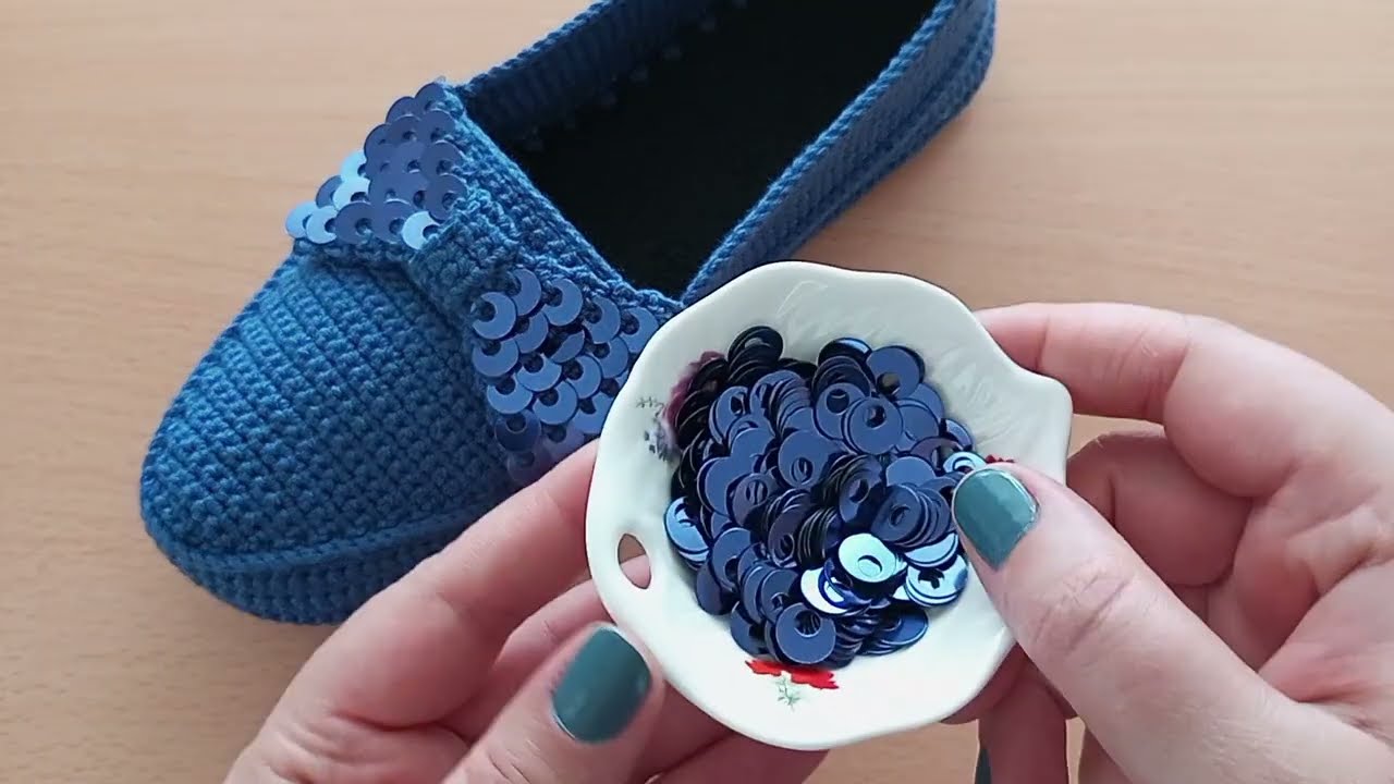 Pullu fiyonk (sivri burun) makosen babet patik yapımı  (38 numara ) part_1 #knitting #babetpatik
