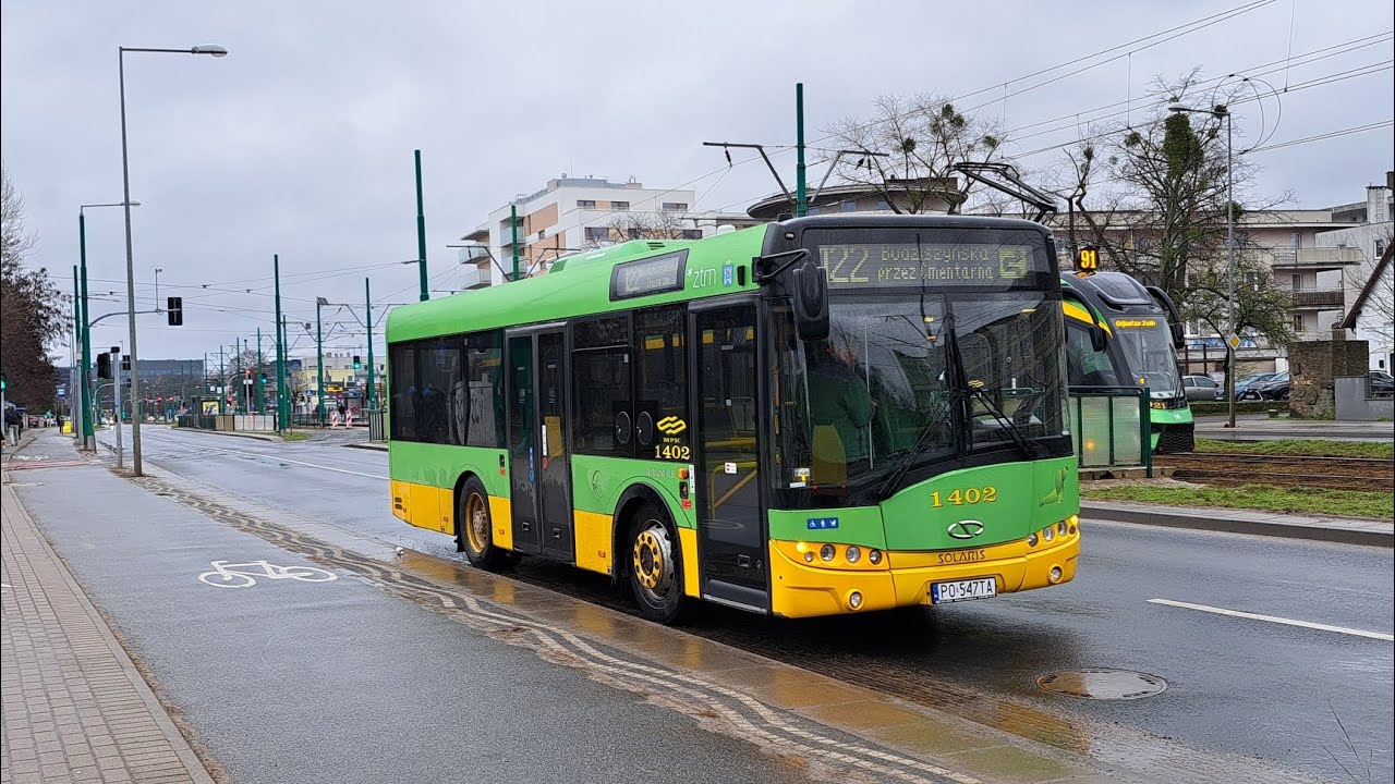 MPK Poznań | Linia 122 | Solaris Urbino 8,6 III Alpino #1402 | Kierunek Budziszyńska przez Cmentarną