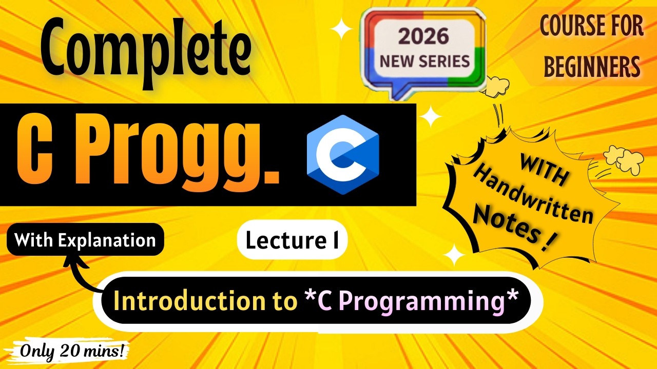 *Introduction to C Programming* | Lecture 1 | C Programming Full course for Beginners