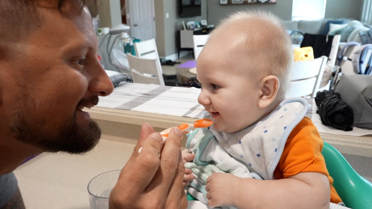 Baby's First Time Trying Food, Changing A Dead Tesla Battery & Buying Patio Furniture! | Home Vlog