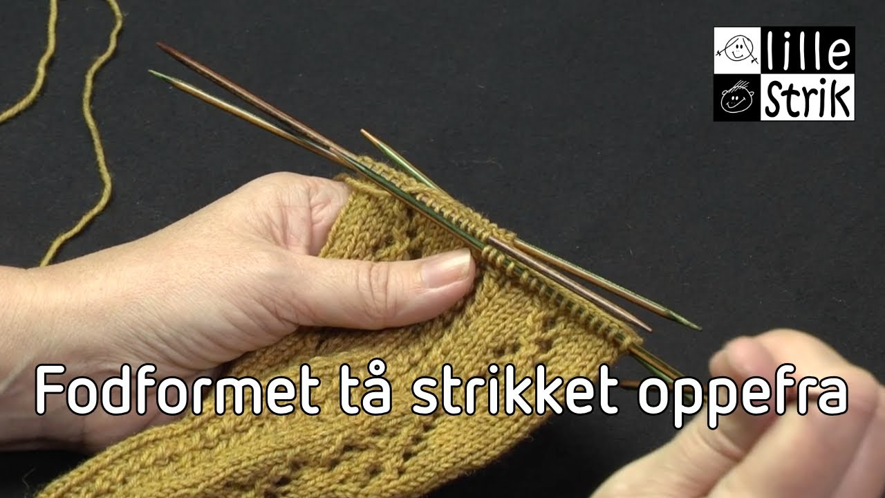 Fodformet tå strikket oppefra