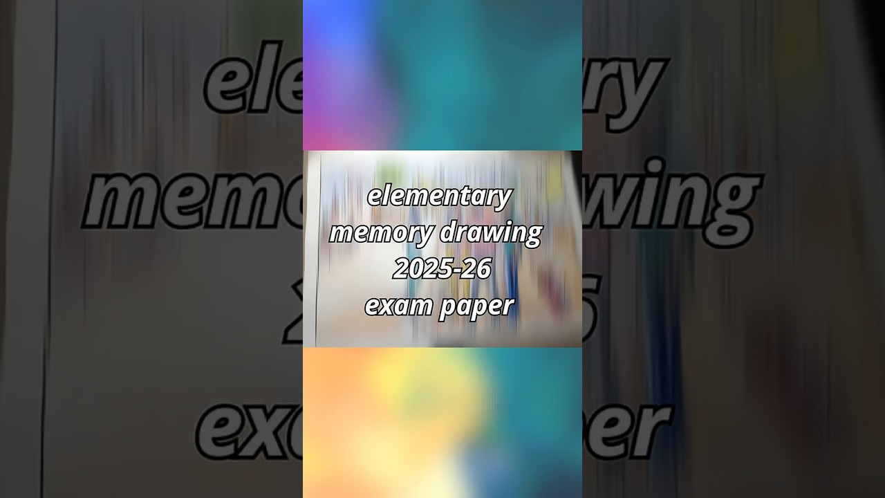Elementary Grade Exam memory drawing bus stand / fix 2025 elementary paper  #drawing #art #youtube