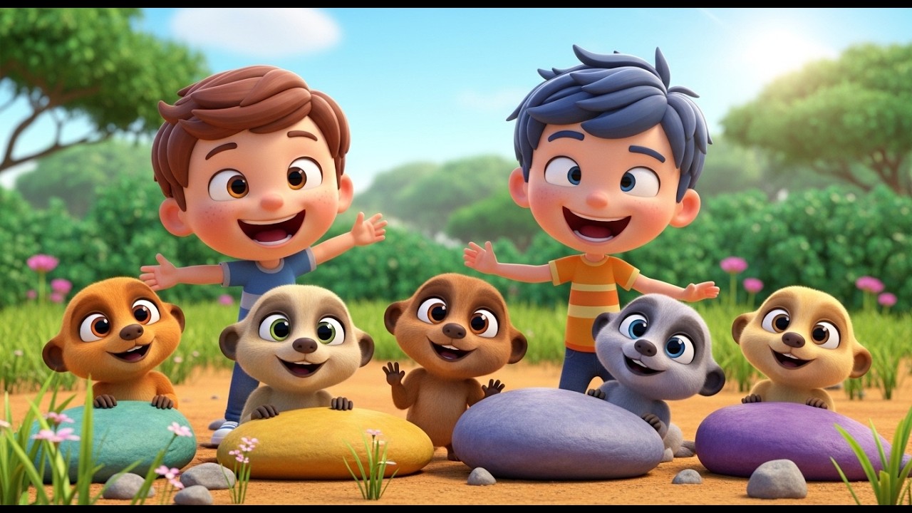 Five Little Meerkat Babies Peek Peek Peek | Hidden Animals & Counting Song