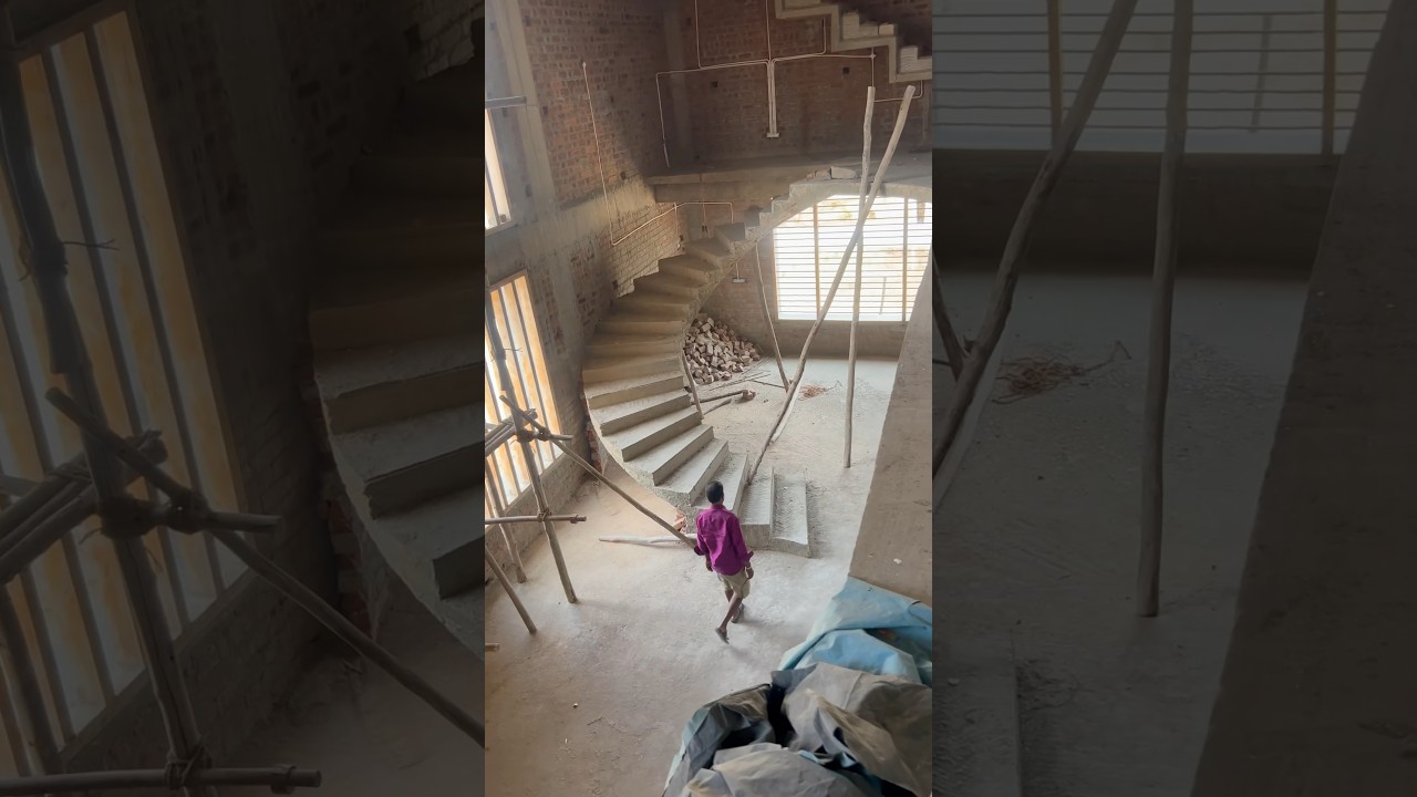 Spiral staircase . Round staircase in duplex house