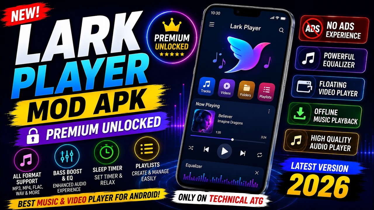 🎵 Lark Player Mod APK (Latest Version) | Premium Unlocked | Best Music & Video Player for Android