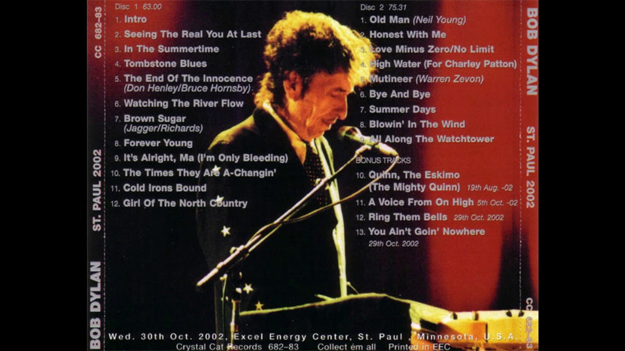 Bob Dylan - Complete Show, St. Paul, Minnesota, 10/30/2002