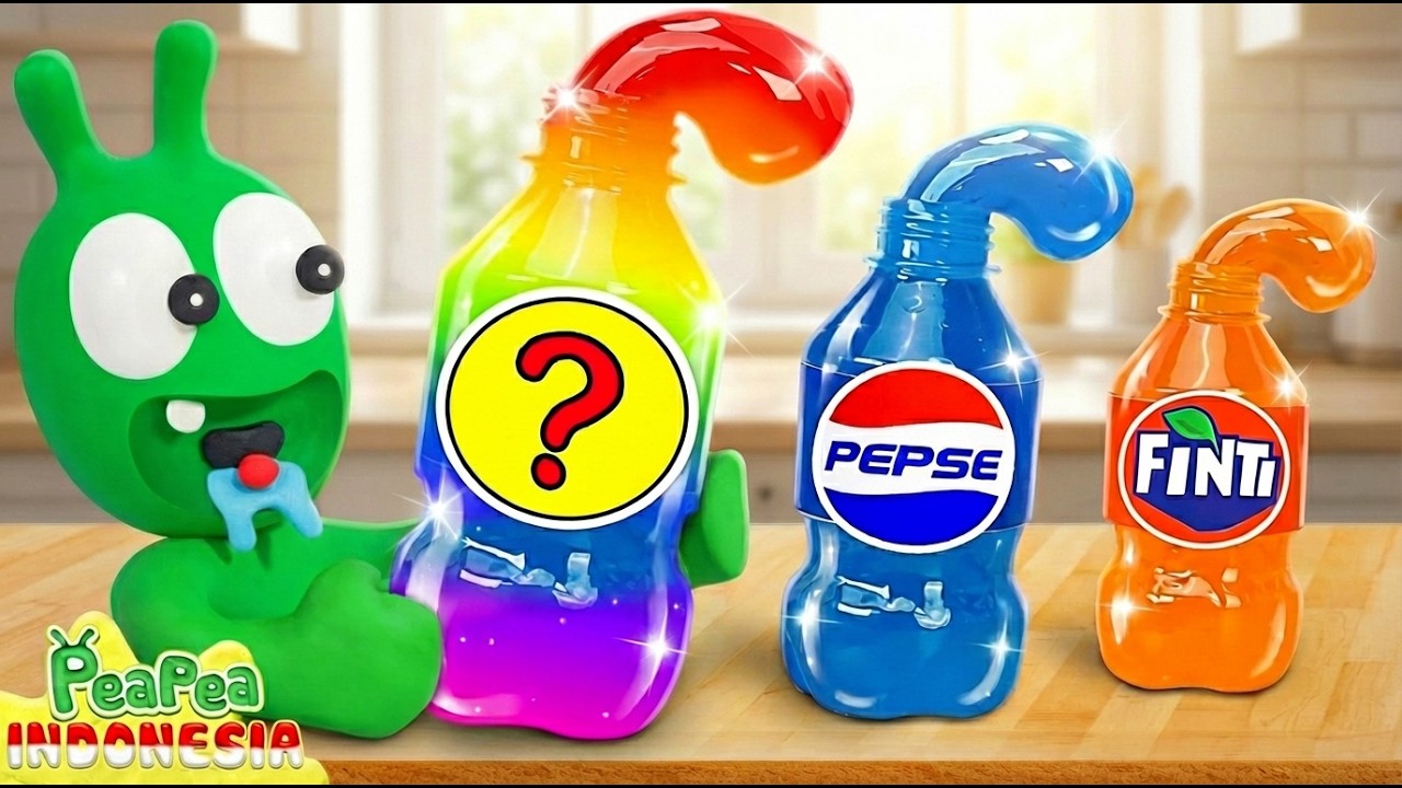 Pea Pea Membuat Jelly Botol Soda Warna Warni Lucu 🍬🌈 Pea Pea Bahasa Indonesia