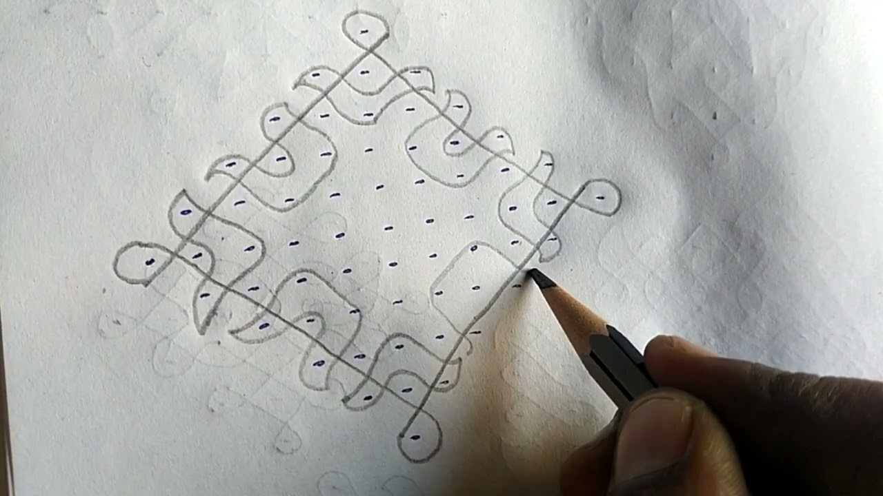 easy sikku kolam for beginners🌺 melikala muggulu//creative rangoli//chukkala muggulu//kombi kolam