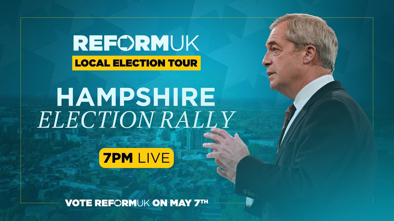WATCH: Live from Basingstoke, The Reform UK Local Election Tour.