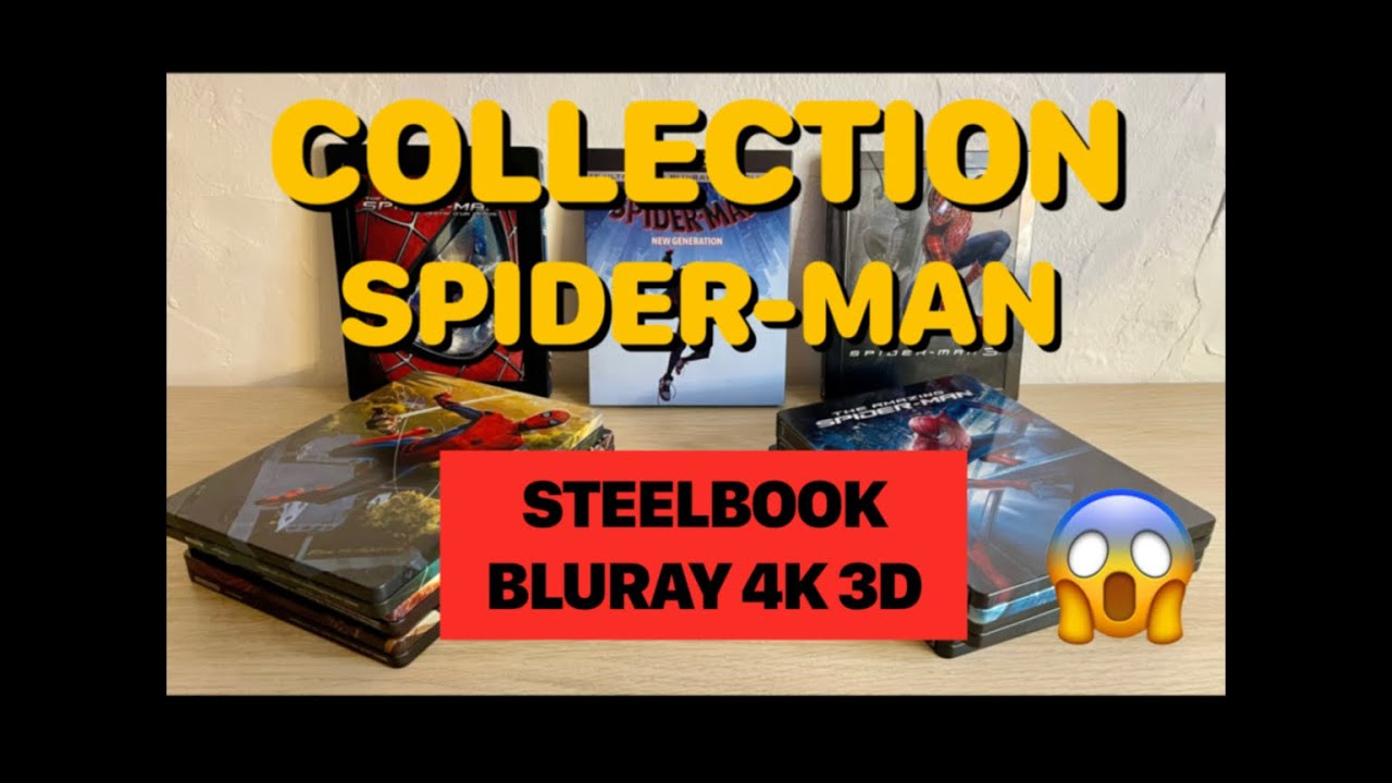 COLLECTION SPIDERMAN EN STEELBOOK BLURAY 4K 3D. 9 FILMS !! 😱