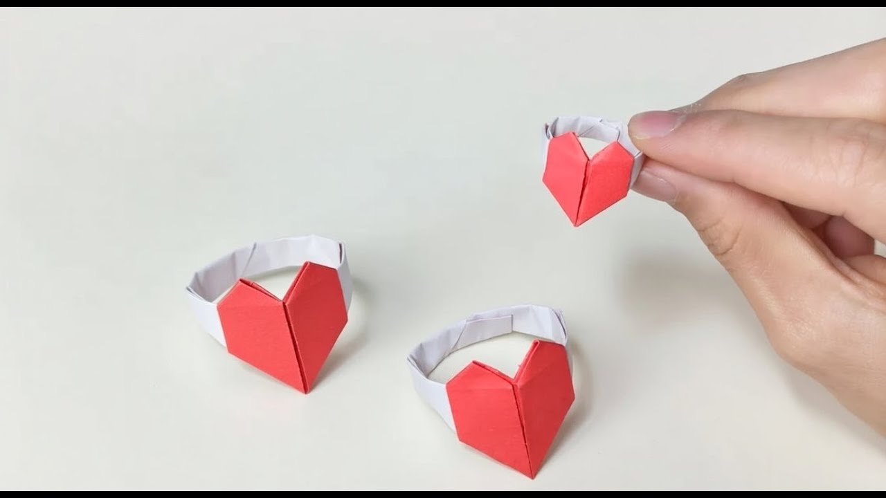[情人節]摺紙簡單教學|為情人節煩惱？摺一隻愛心戒指吧!!|Valentine's Day gift origami tutorial