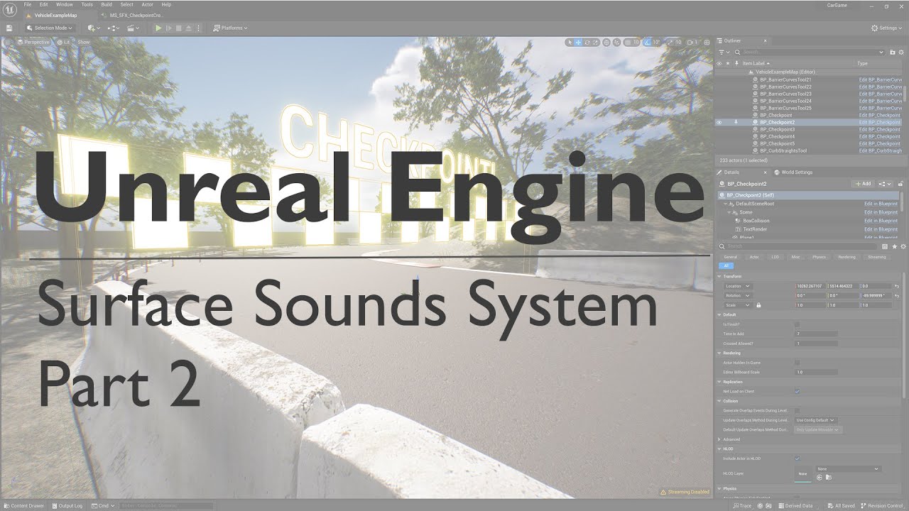 Unreal Engine 5 - Surface Sound System Part 2 - Sound Design for Video Games