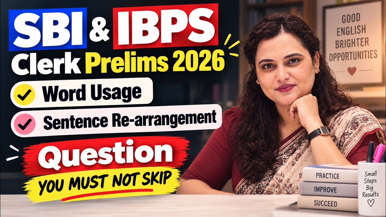 🔥 SBI  Clerk Prelims 2026 | Word Usage + Sentence Re-arrangement | Must Do Questions | Rupam Ma'am