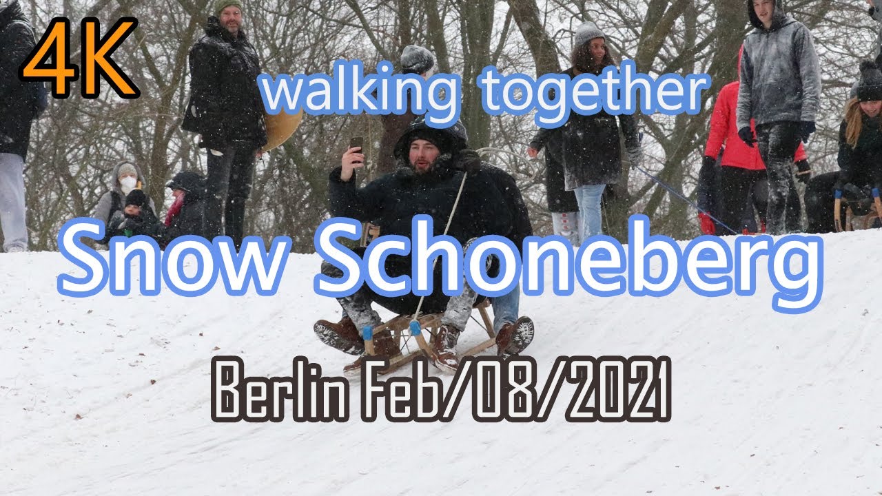 [4K60] Berliner Life in snowy winter,  lets go out to play snow~!  베를린 schoneberg는 썰매장.