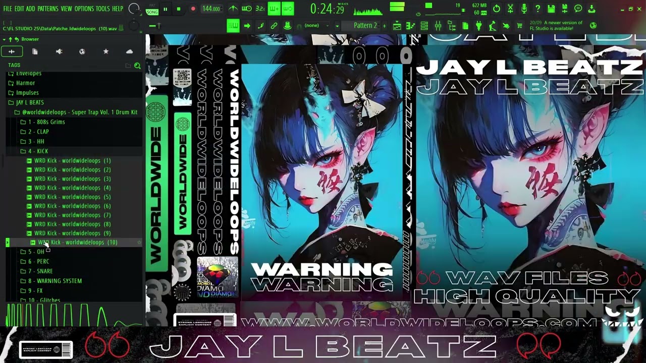 Super Trap Vol. 1 Drum Kit "WARNING"  (+150 high quality wav files )
