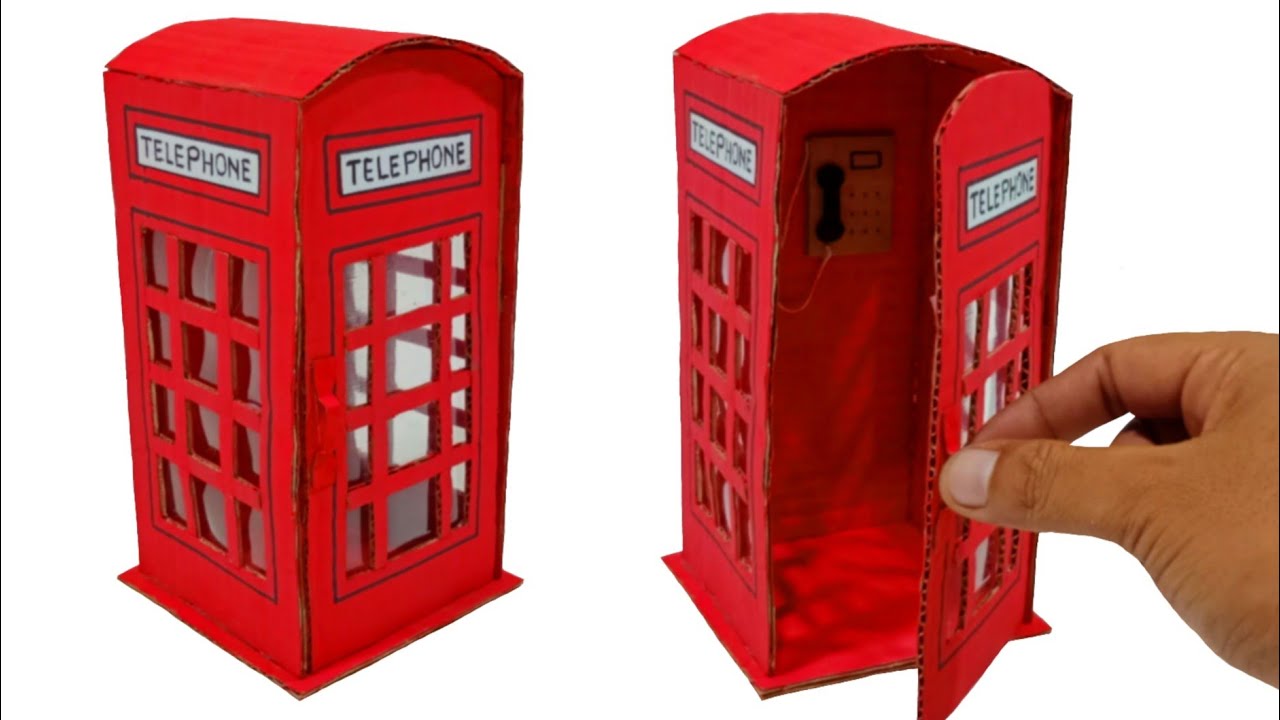How To Make a Telephone Box With Cardboard | DIY Telephone Booth London UK Like a Real One